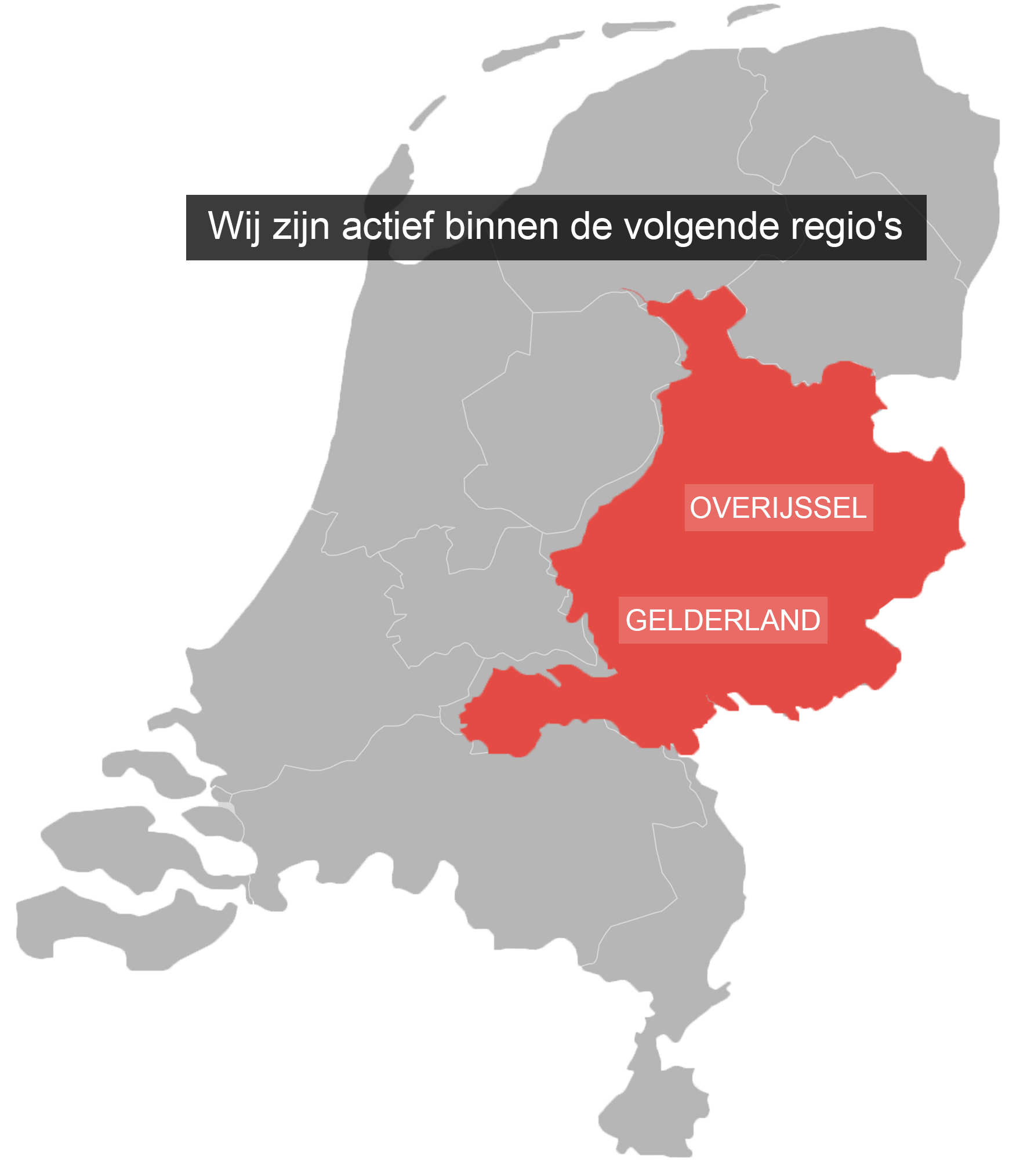 Werkgebied Kamphuis Dakbedekking – Overijssel en Gelderland